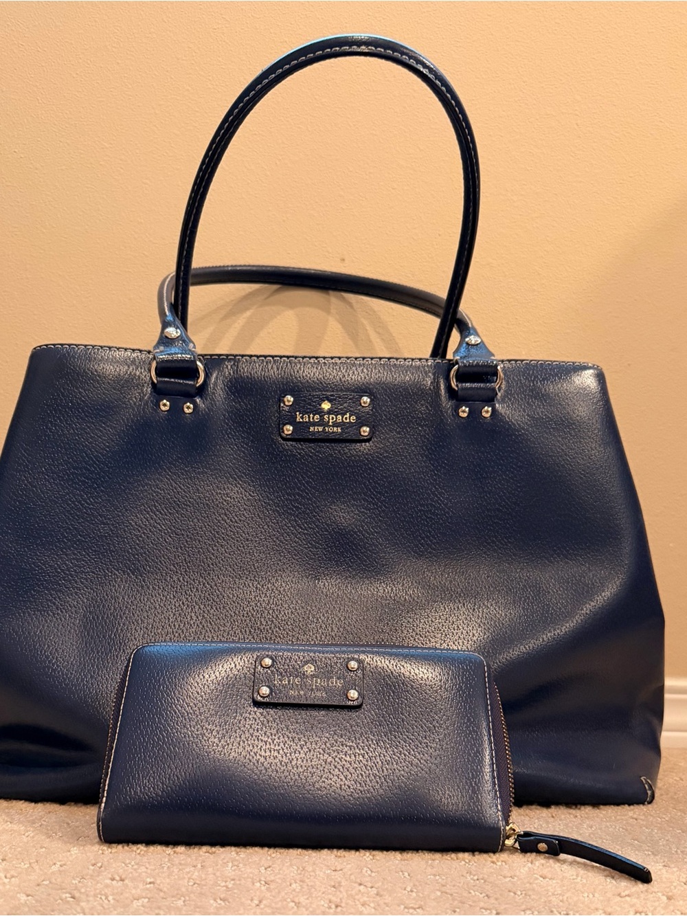 Kate Spade New York Navy Tote & Matching Wallet Set